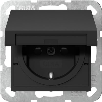 GIRA - GIR4754005 SCHUKO CC + SH MRV SYSTEM 55 NERO O