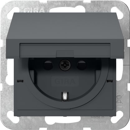 GIRA - GIR475428 SCHUKO CC + SH MRV SYSTEM 55 ANTRACITE