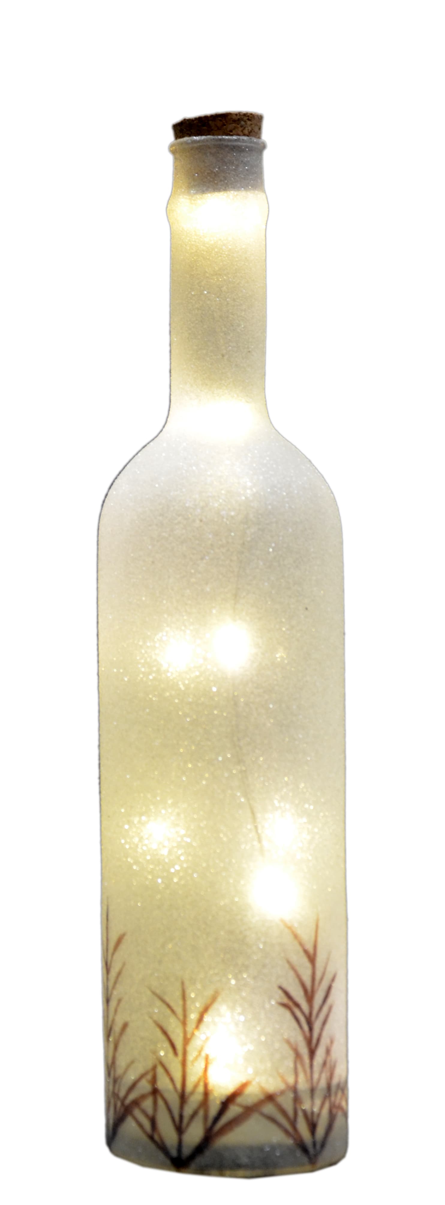 GIOCOPLAST NATALE SP - GCP48018140 BOTT VETRO FROST DEC 32CM C/GOCCE LED B.