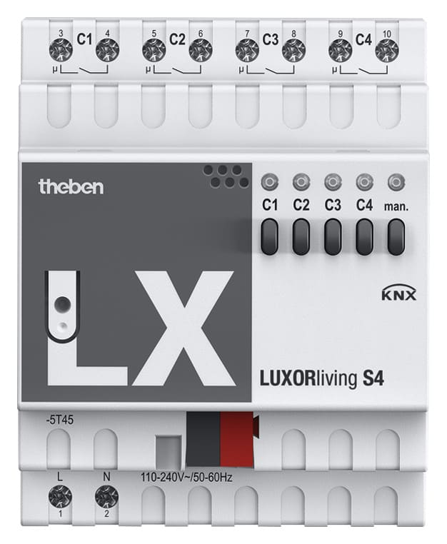 THEBEN SRL THE4800420 LUXORLIVING S4 KNX ATTUATORE 4CAN 16A