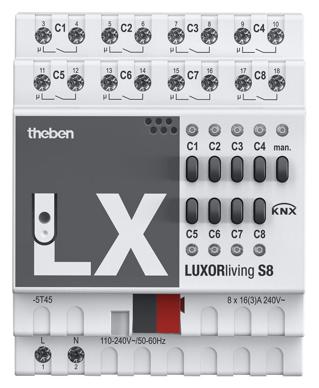 THEBEN SRL THE4800425 LUXORLIVING S8 KNX ATTUATORE 8CAN 16A