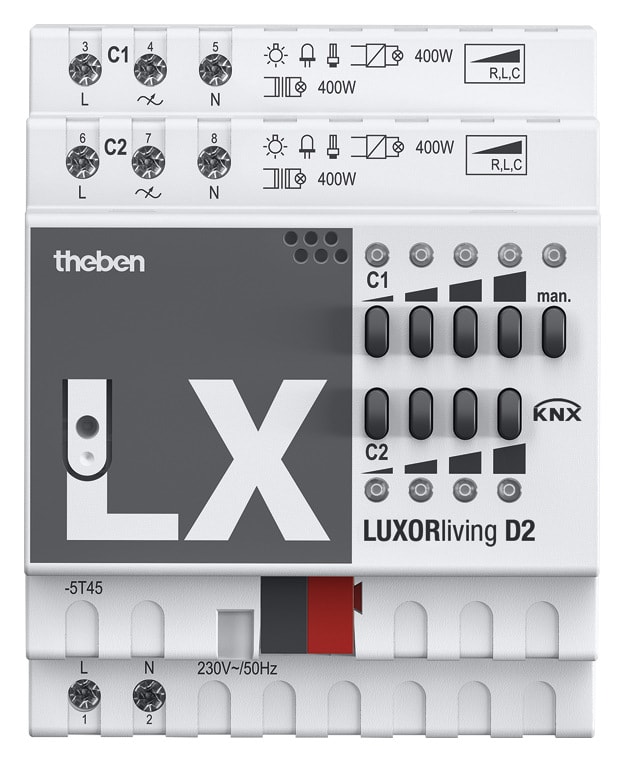 THEBEN SRL THE4800470 LUXORLIVING D2 KNX ATTUATORE DIMM 2CAN 4