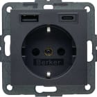 BERKER BRK48141606 PRESA SCHUKO/USB AC 20W PD B.3 ANTR.OP.