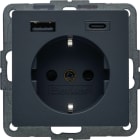 BERKER BRK48146086 PRESA SCHUKO/USB AC 20W PD Q.X BIA.POL.