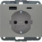 BERKER BRK48147004 PRESA SCHUKO/USB AC 20W PD K.X INOX LACC