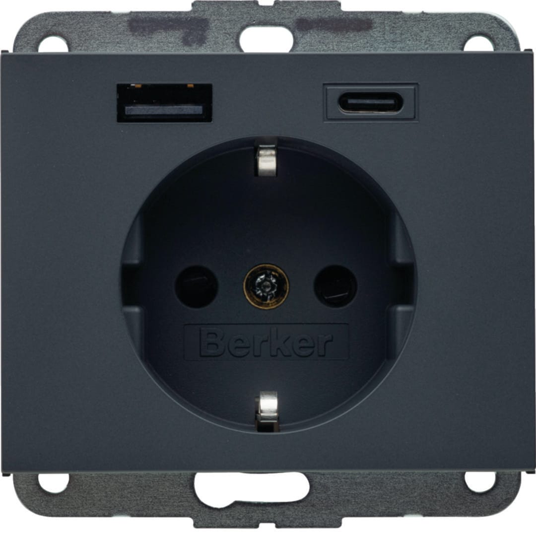 BERKER BRK48147006 PRESA SCHUKO/USB AC 20W PD K.X ANTR.LACC