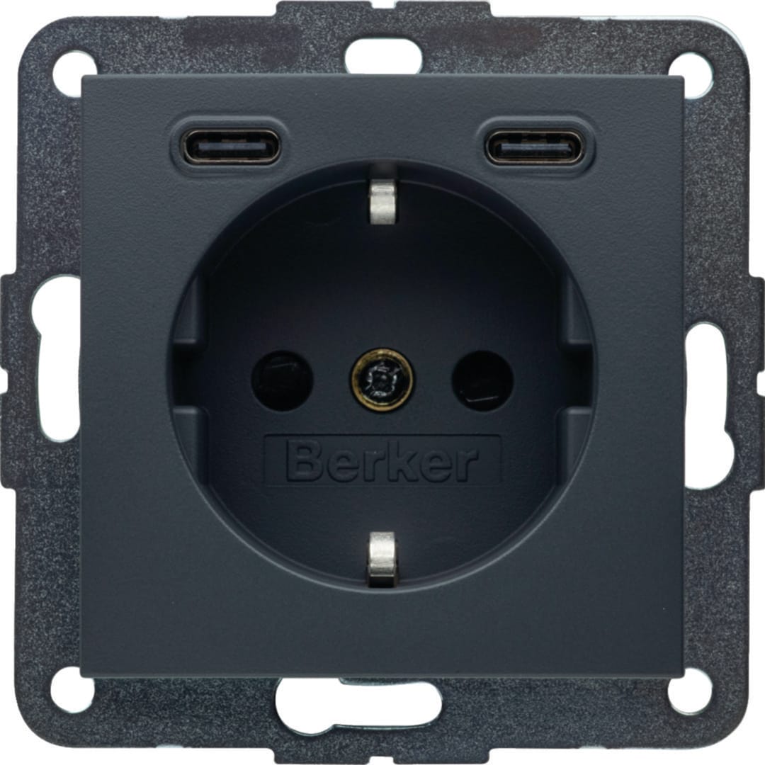BERKER - BRK48151606 PRESA SCHUKO/USB CC 20W PD B.3 ANTR.OP