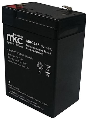 MELCHIONI SPA MEM491460202 BATT PIOMBO RIC.6V 4,5AH TERM. 4.8MM MKC