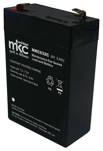 MELCHIONI SPA MEM491460219 BATT PIOMBO RIC.6V 3.2AH TERM. 4.8MM MKC