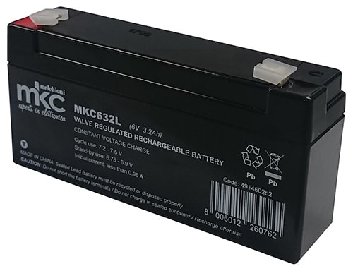 MELCHIONI SPA MEM491460252 BATT PIOMBO RIC.6V 3.2AH TERM. 4.8MM MKC