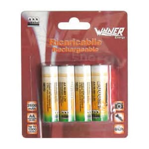 MELCHIONI SPA MEM491462192 BATTERIE RICARICABILI NI MH STILO AA 26O