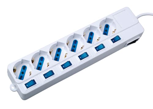 MELCHIONI SPA MEM492518038 MULTIPRESA BIANCA N6 PRESE SCHUKO/BIPASS
