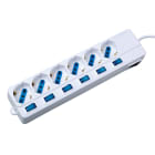 MELCHIONI SPA MEM492518038 MULTIPRESA BIANCA N6 PRESE SCHUKO/BIPASS