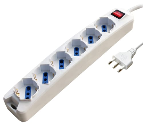 MELCHIONI SPA - MEM492518317 MULTIPRESA BIANCA N. 6 PRESE CON INTERRU