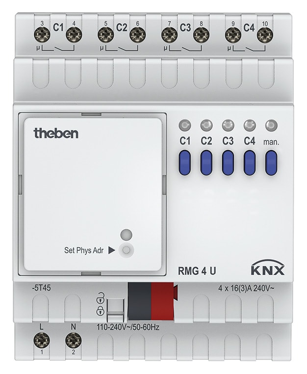 THEBEN SRL - THE4930223 RMG 4U KNX ATTUATORE 4CAN 16A BASE