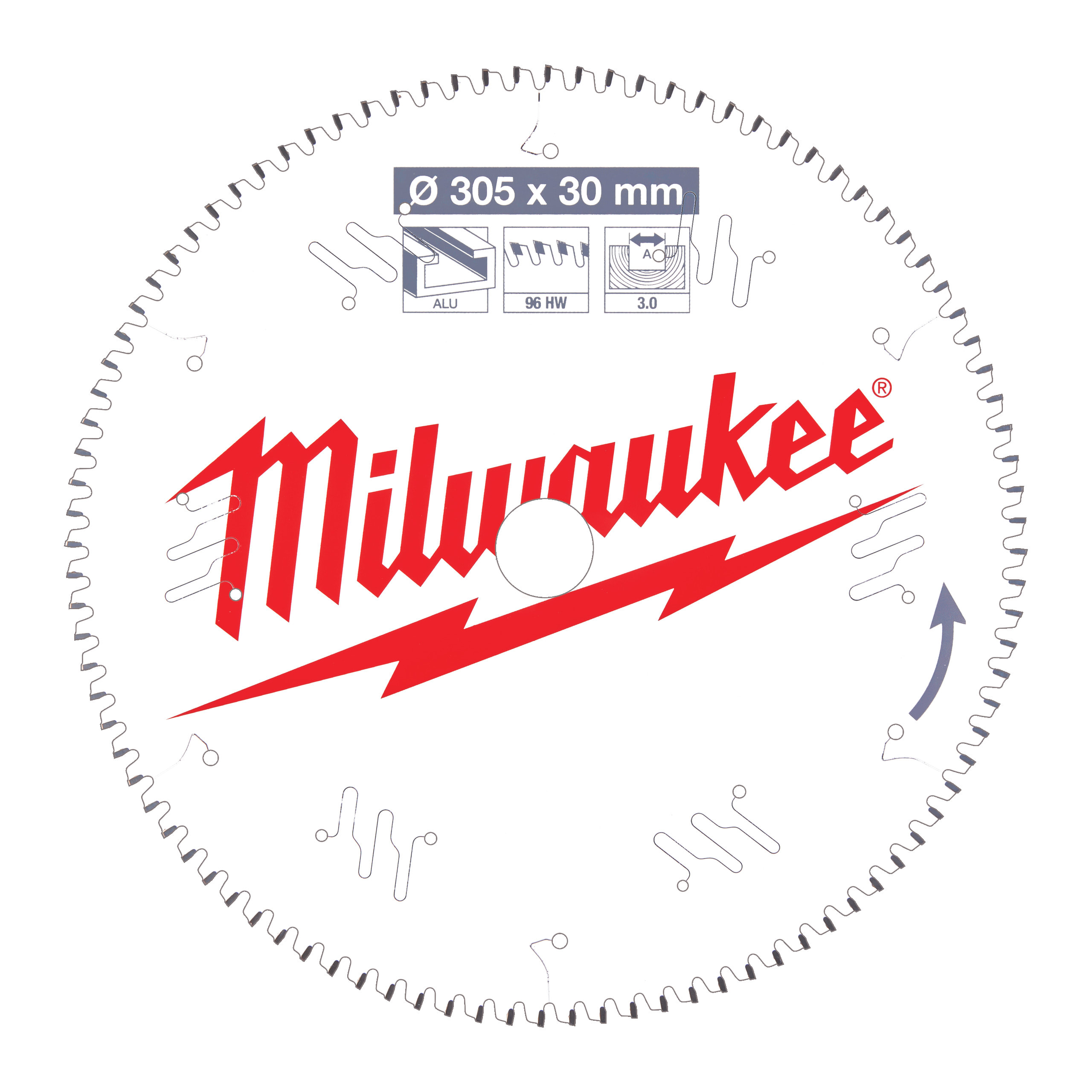 MILWAUKEE - AEG - COP4932471323 LAMA CIRC. DIAM./FORO MM 305/30 Z96 NEG.