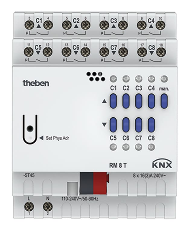 THEBEN SRL - THE4940200 RM 8T KNX ATTUATORE MOTORI/ON-OFF 16A 8C