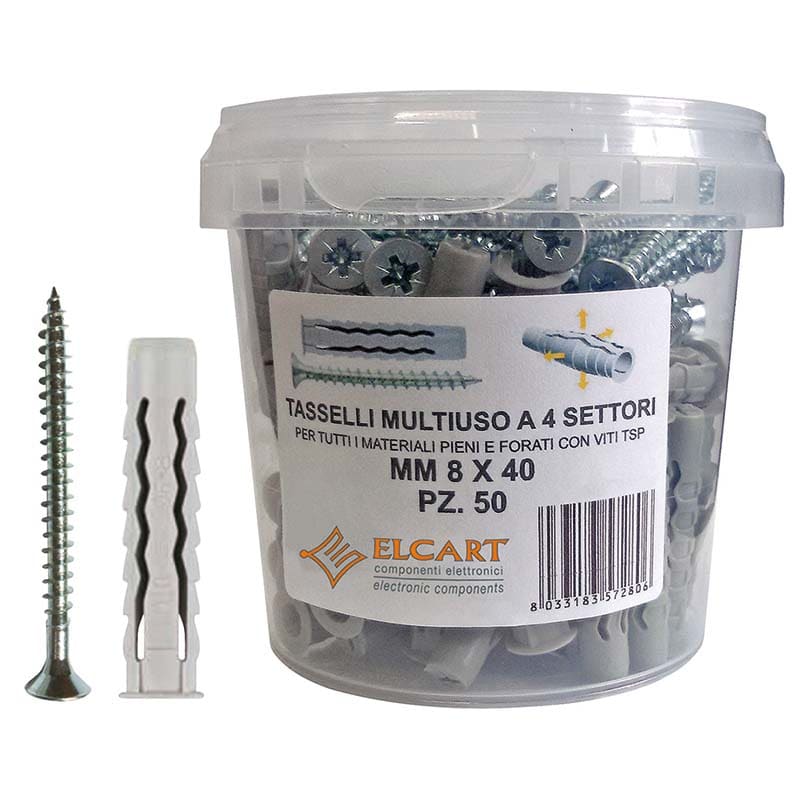 ELCART DISTRIBUTION - ERT041175000 100 TASSELLI 6X30MM 4SETTORI+VITI