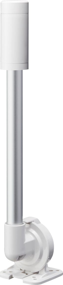 PATLITE EUROPE GMBH PMHLR4-02QJNW Base, 40mm, Bianca, Preasseblata con paletto 300mm e Staffa Orientabile, 24V DC