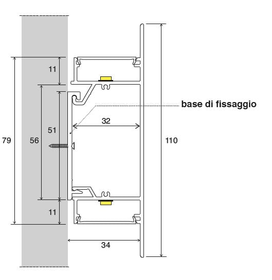 SICOM SOL5008828 SICOM WALL WASHER35 SOLO PROF. ALLUMINIO