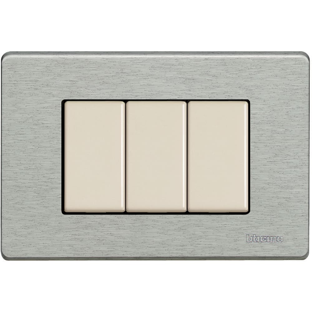 BTICINO BTI503/3A/AL MAGIC - PLACCA 3P ALLUMINIO