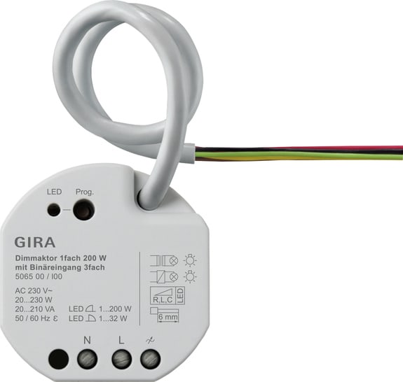 GIRA GGI506500 ATT.DIMMER 1-M 200 W IN INGR.BIN. 3-M ON