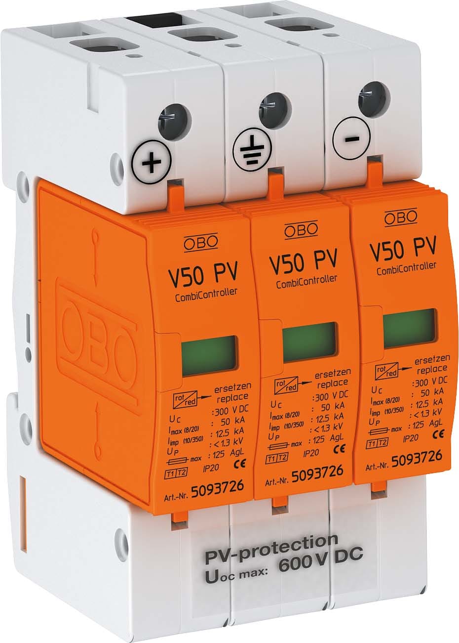 OBO BETTERMANN - OBO5093623 V50 SPD T1+2 3P 600V DC 12,5 KA
