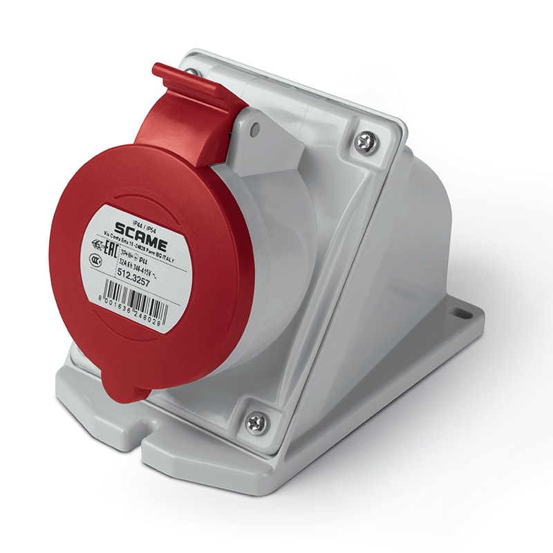 SCAME PARRE SPA - SCA512.3257 PRESA DA PARETE 32A 3P+N+T 6H IP44/IP54