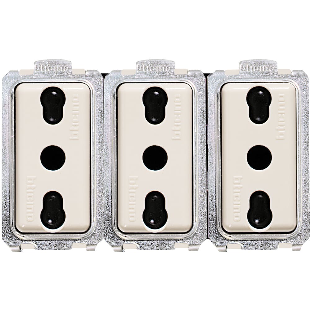 BTICINO BTI5180/3 MAGIC - PRESA TRIPLEX BIPASSO 2P+T 10/16