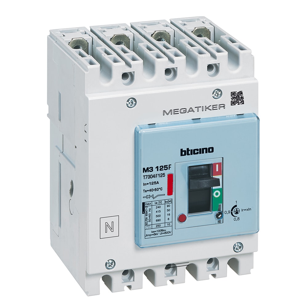 BTICINO BTIT7304F125D MEGATIKER M3 125 TM +DIFF 4P 125A 36KA