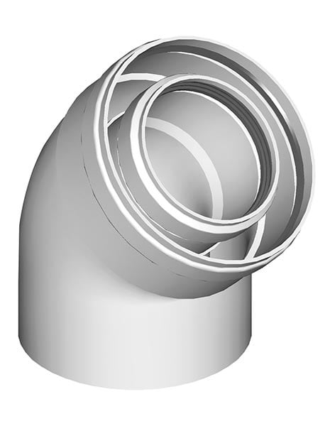 INTERGAS IGS53102220 CURVA COASSIALE PPS 60/100 45G