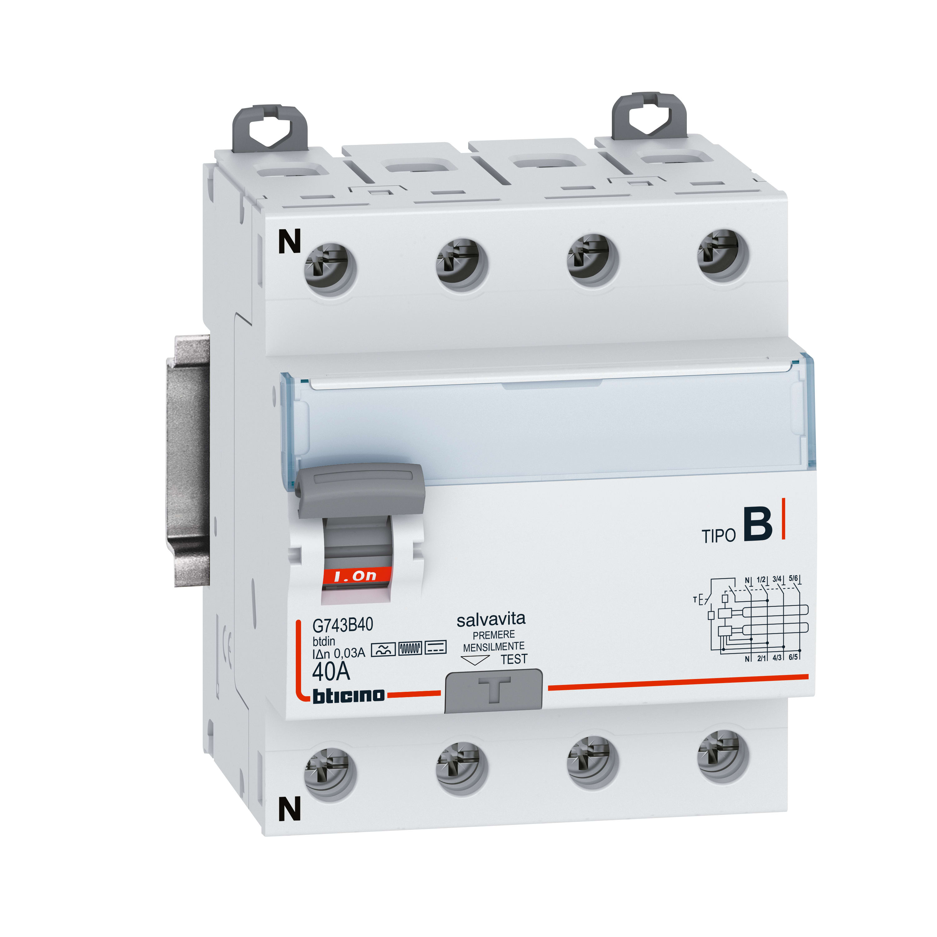BTICINO BTIG744B40 BTDIN - RCD TYPE B 300MA 4P 40A