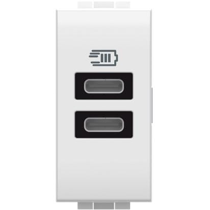 BTICINO BTIN4191CC LL - CARICATORE USB TIPO C+C 1M BIANCO