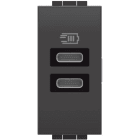 BTICINO BTIL4191CC LL - CARICATORE USB TIPO C+C 1M ANTRACIT