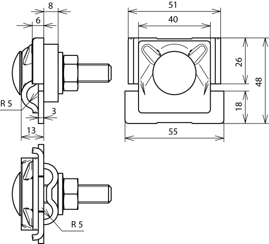 DEHN ITALIA SPA - DEH380110 Morsetto FS 10mm Al con doppia connessio ne per Td 8-10mm