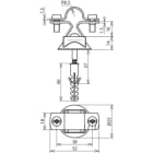 DEHN ITALIA SPA - DEH274260 Staffa portaasta INOX per Td. 16mm con v ite per legno, tassello in plastica D 8m m