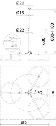 DEHN ITALIA SPA DEH105469 TRIPODE VARIABILE PER HVI