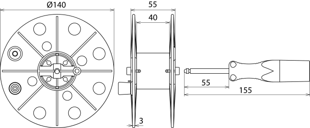 DEHN ITALIA SPA DEH585010 BOBINA IN PLASTICA GRIGIA, LARGHEZZA 40M