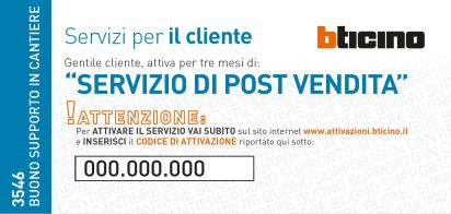 BTICINO - BTI3546 BUONO SUPPORTO IN CANTIERE SISTEMI TERZI