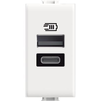 BTICINO BTIAM4191AC MATIX - CARICATORE USB TIPO A+C 1M BIANC