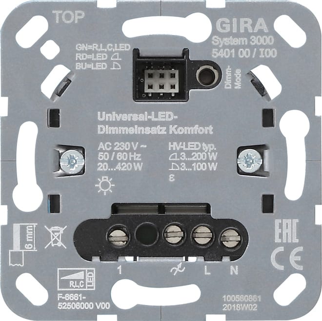 GIRA - GIR540100 S3000 Uni-LED-Dimmeins. Komfort Einsatz