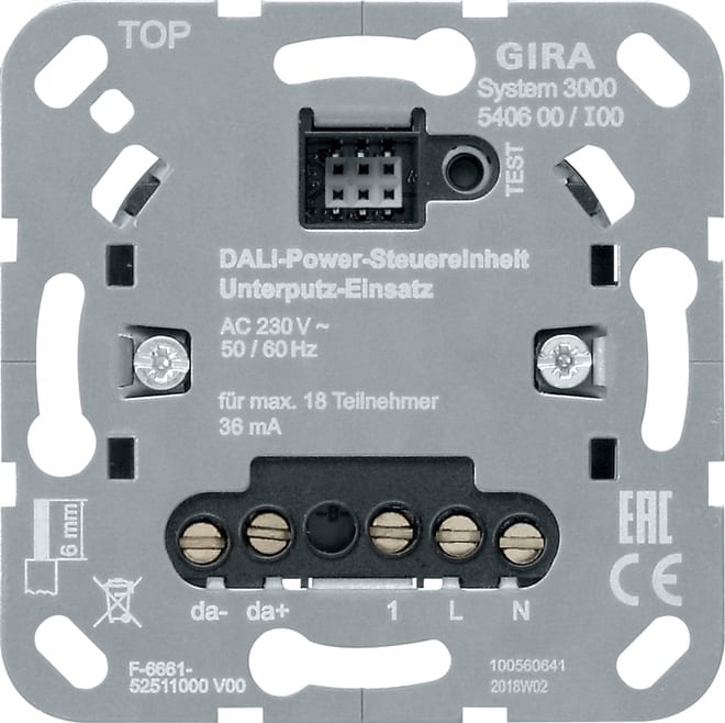 GIRA GIR540600 UN.COMANDO POWER DALI S3000 MOD.IN
