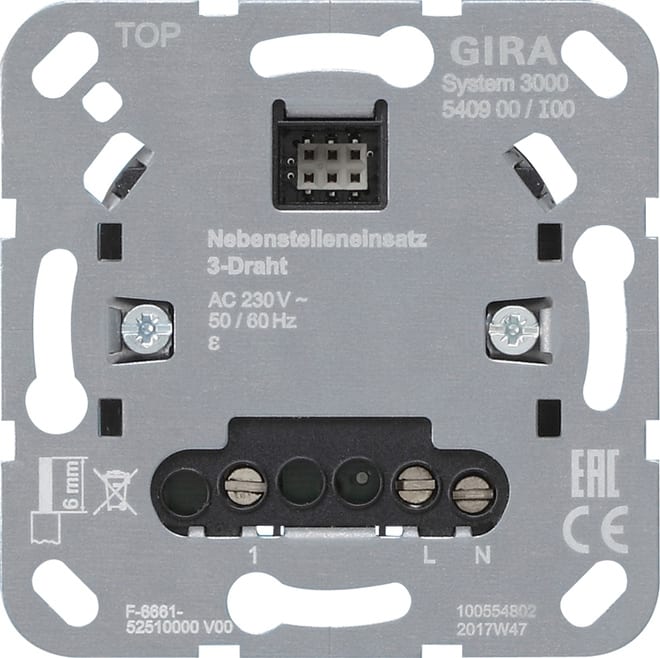 GIRA GIR540900 S3000 Nebenst.eins. 3-Draht Einsatz