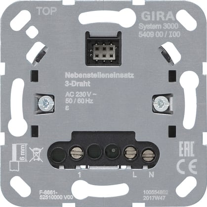 GIRA - GGI540900 MOD.APP.DER. S3000 3 FILI MODULO