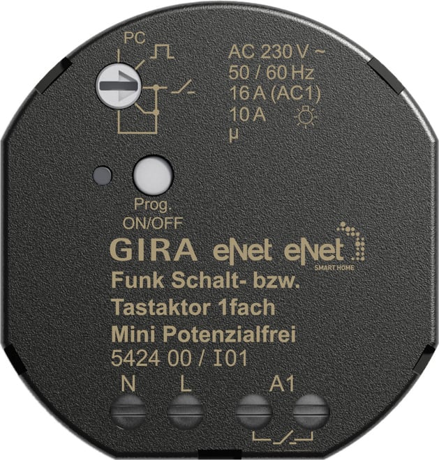 GIRA - GIR542400 Funk Schalt-/Tastaktor 1f Mini pot.frei