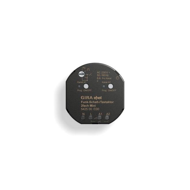 GIRA GIR542500 Funk Schalt-/Tastaktor 2f Mini Gira eNet