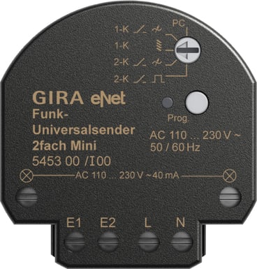 GIRA - GGI545300 TRASMETTITORE UNIV. RF 2 MOD. MINI GIRA