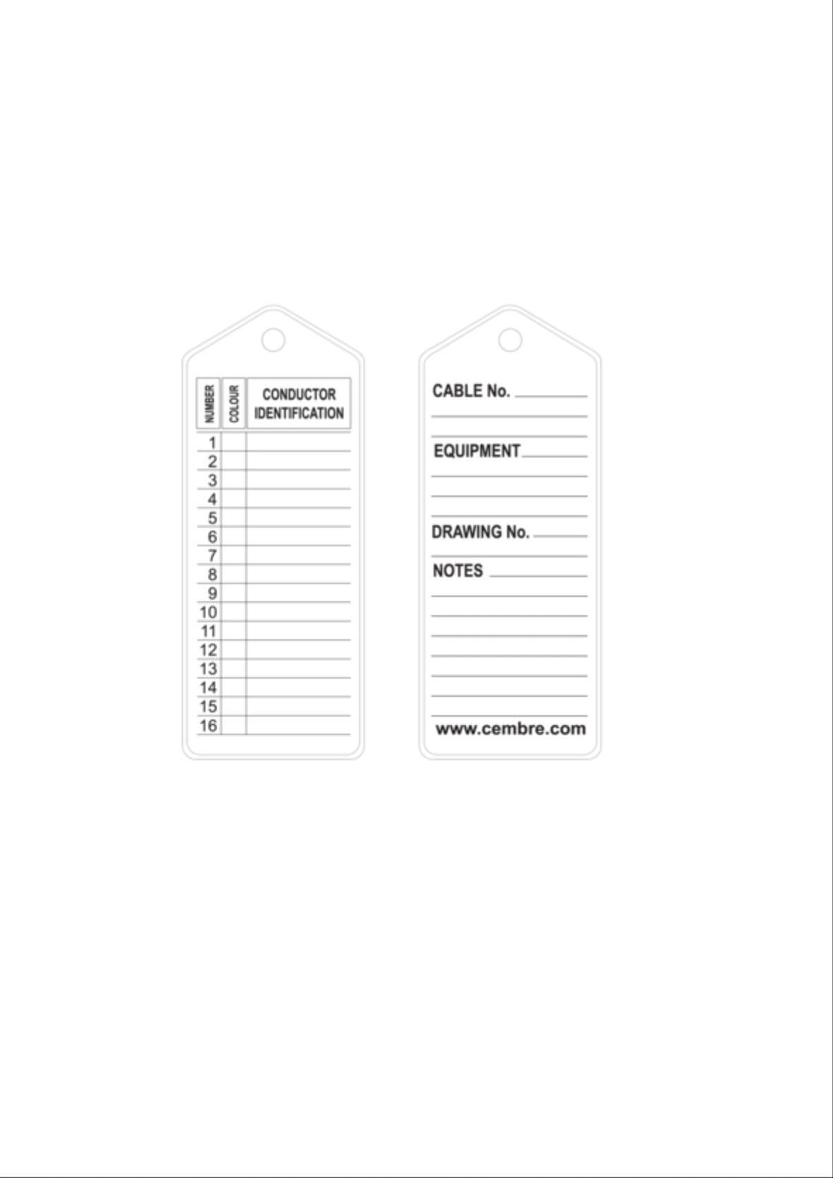 CEMBRE SPA - CEM56006-GB CARTELL.WIT-W PVC MORB.40X100X0,5 WH IN