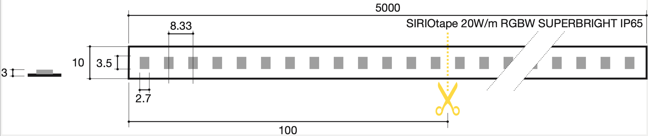 SICOM - SOL5605965 SIRIOTAPE 20WM RGBW (2700) 24V IP65