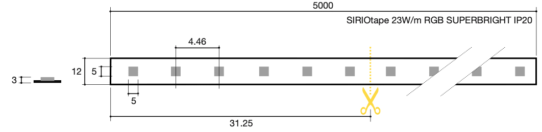 SICOM - SOL56123RGB65 SIRIOTAPE 23W/M RGB 24V SUPERBRIGHT IP65